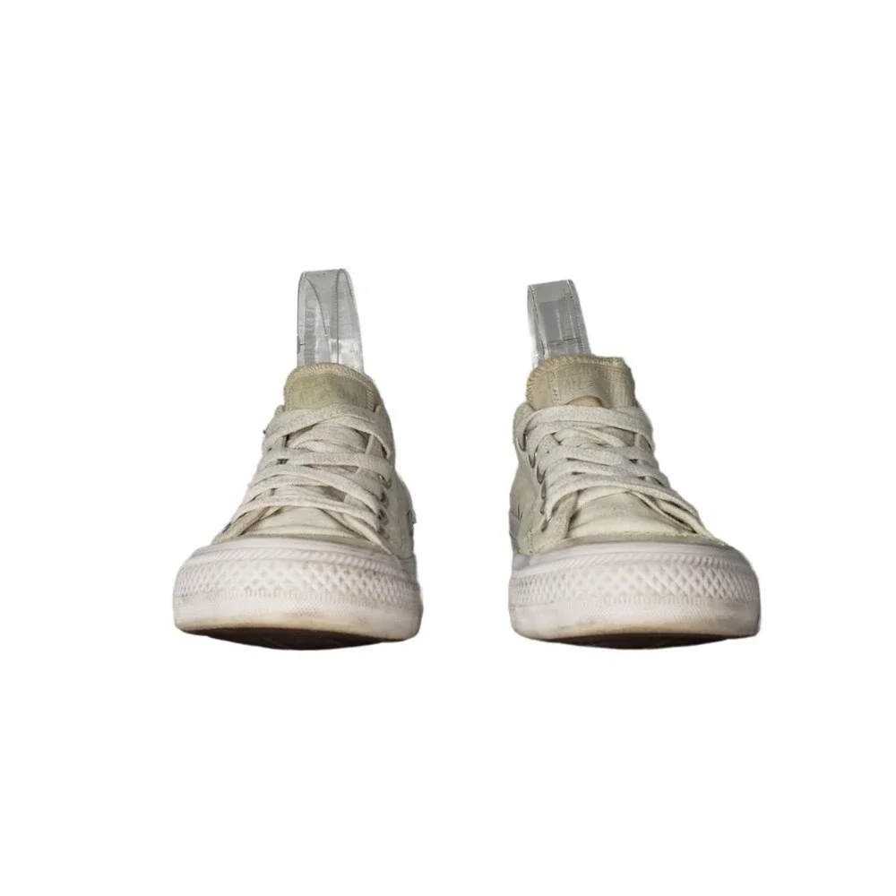 CONVERSE ALL STAR Low Profile White Sneakers Iridescent Detail Women's Size 7 - Picture 3 of 12